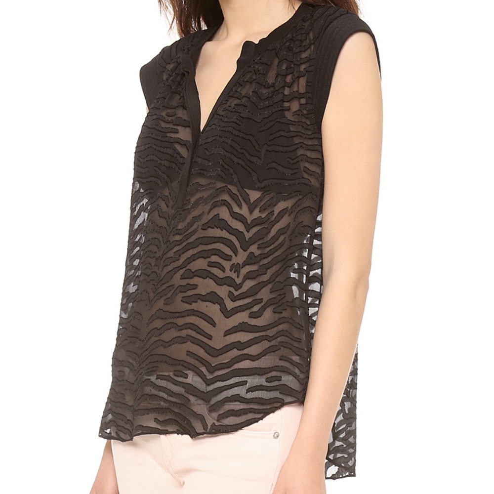 Rebecca Taylor Zebra Clip Dot Blouse - Picture 2 of 4